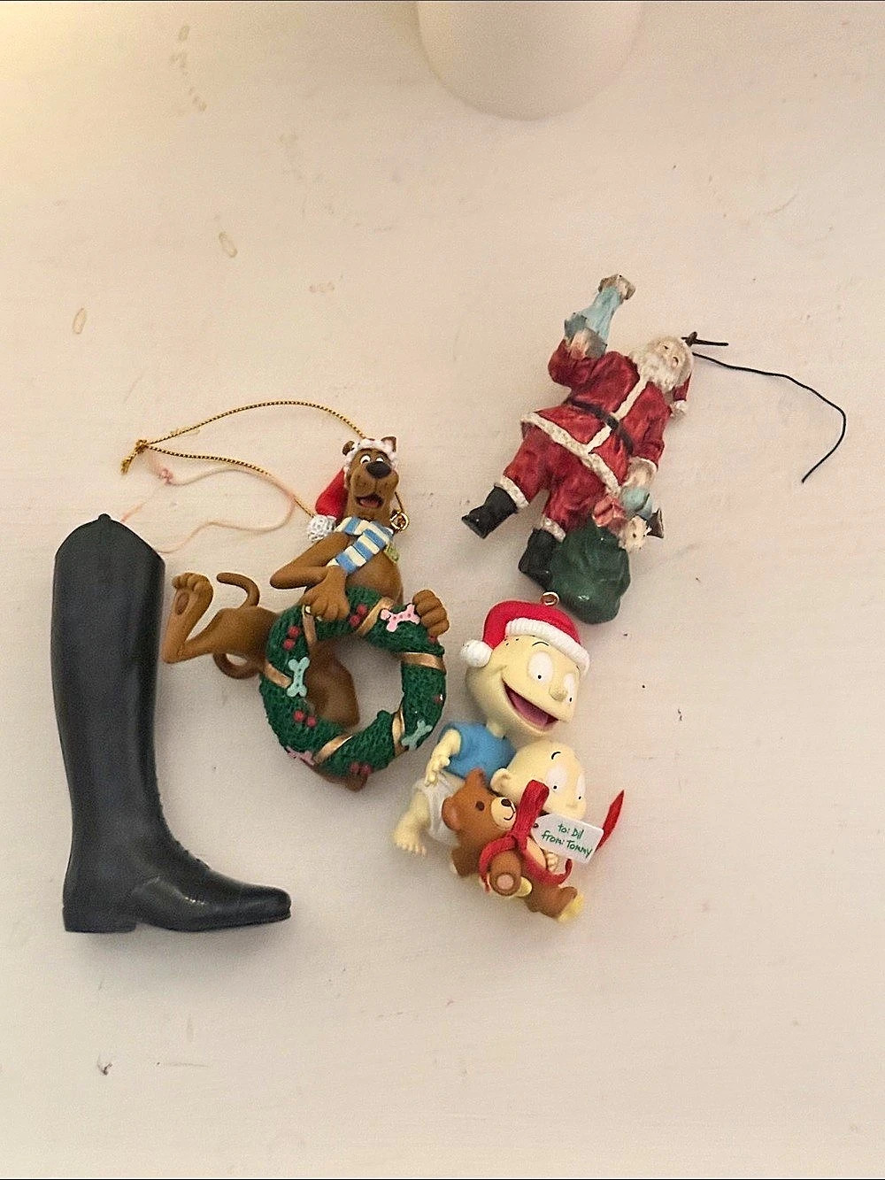 Holiday Ornament Lot vintage rugrats and Scooby doo Tommy